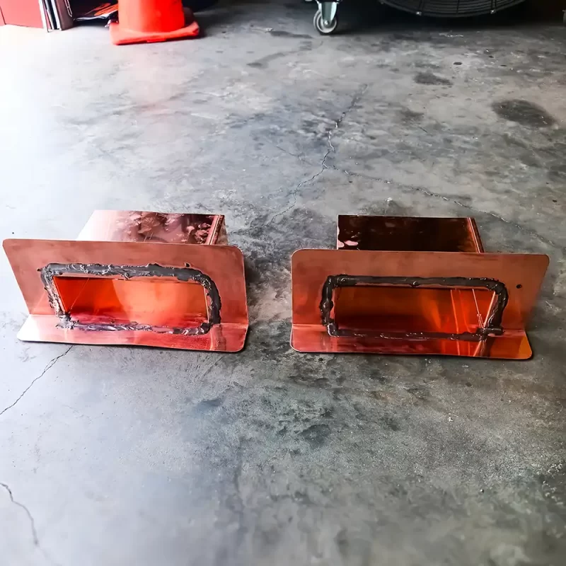 two custom sheet metal elements
